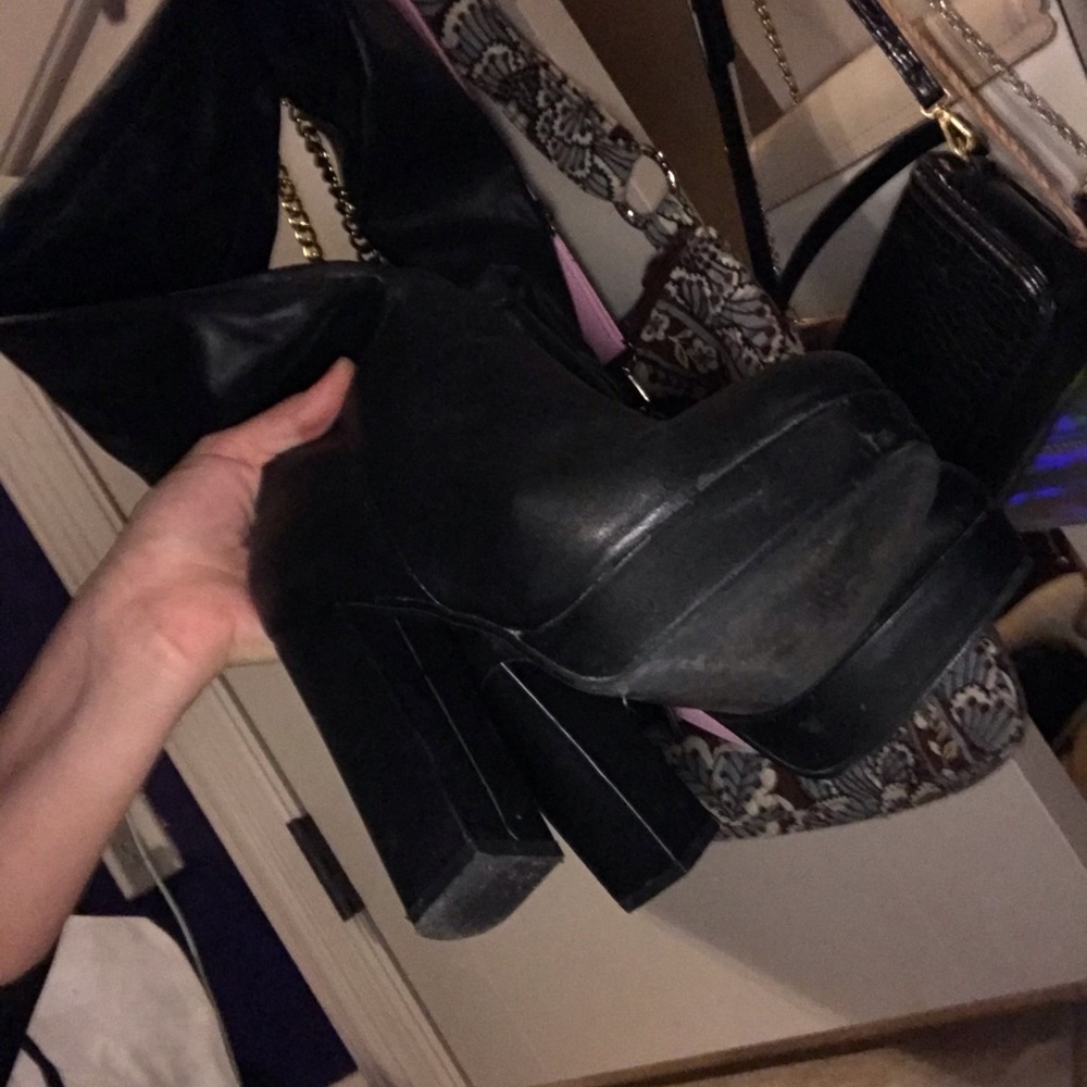 Black knee high boots